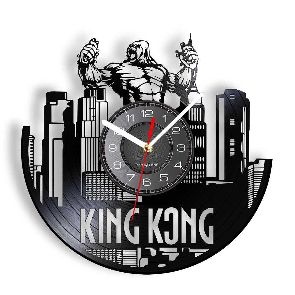 Home Cinema King - แผ่นเสียงไวนิลลายภาพยนตร์มอนสเตอร์ยักษ์ร้าย นาฬิกา แผ่นเสียง LP ลายราชาลิงยักษ์ ของตกแต่งสไตล์วินเทจ