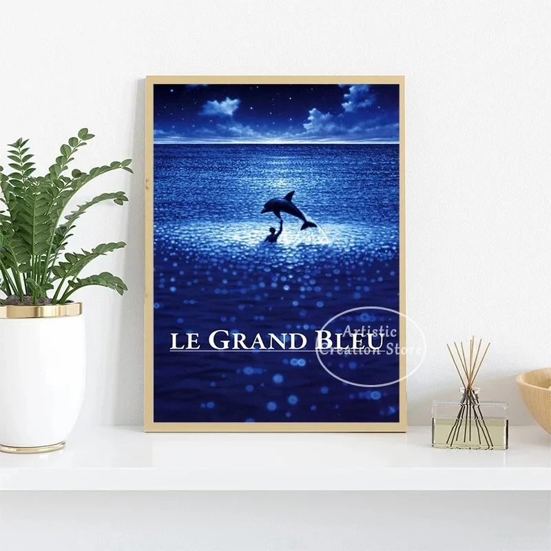 Home Cinema Room Accessories - 1988 คลาสสิกฟิล์มฝรั่งเศส Big Blue ภาพยนตร์โปสเตอร์พิมพ์ภาพผนังห้องนั่งเล่น Cinema