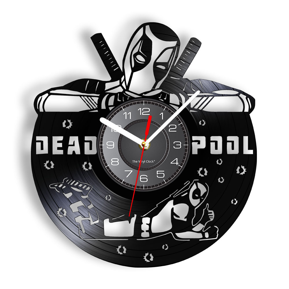 Home Cinema Room Accessories - Anti-Hero Deadpool แรงบันดาลใจนาฬิกาสำหรับบ้านห้องนั่งเล่นโฮมเธียเตอร์ Cinema Retro อัลบั้มงานศิลปะไวนิล