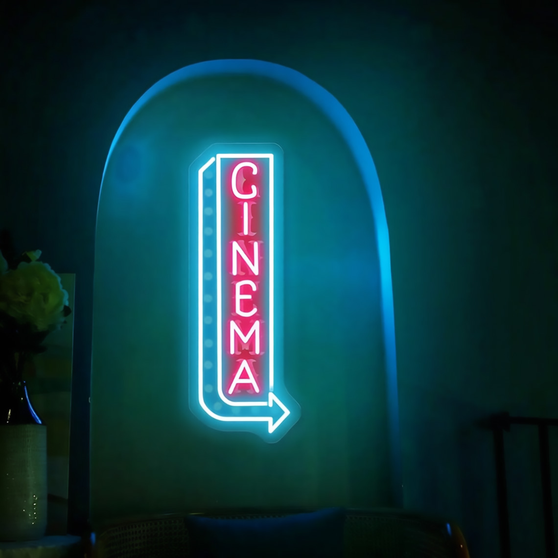 Home Cinema Food - ป้ายไฟนีออนโรงภาพยนตร์ ป้ายไฟนีออนป๊อปคอร์น เครื่องดื่ม ป้ายไฟนีออนร้านอาหาร ป้ายไฟนีออนบาร์ ป้ายไฟนีออนตกแต่งผนังห้องดูหนัง