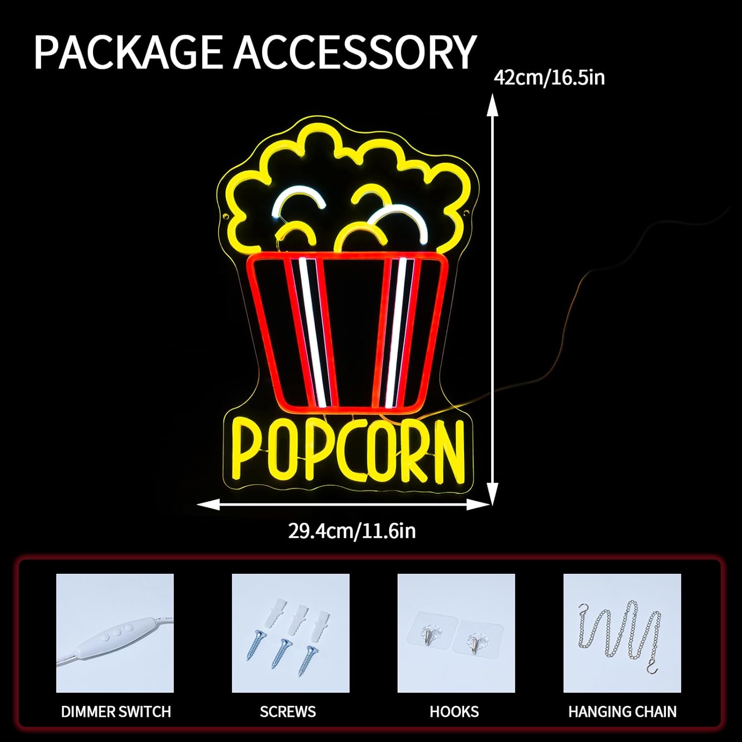 ป้ายไฟนีออนรูปป๊อปคอร์น ปรับคว - Home Cinema Food บทวิจารณ์และราคา