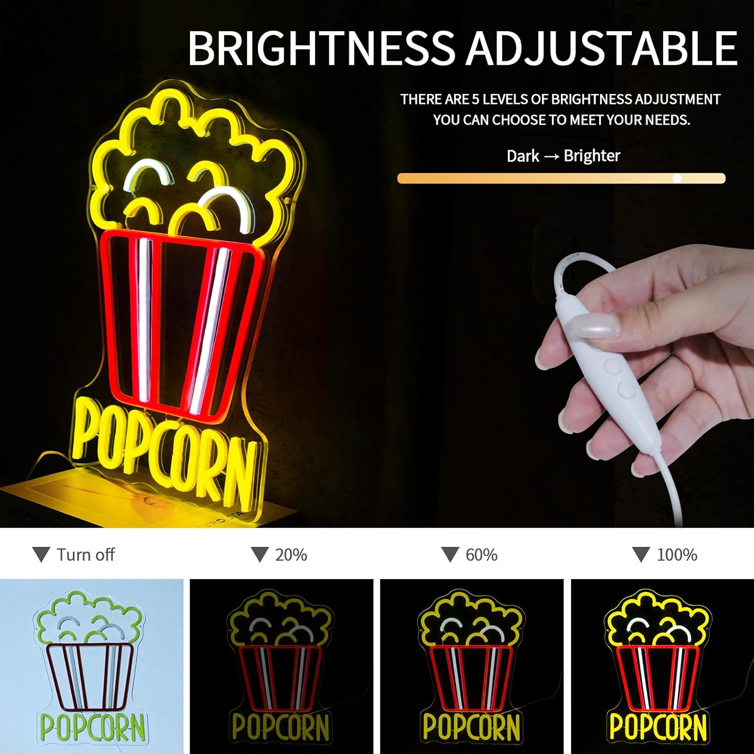 ป้ายไฟนีออนรูปป๊อปคอร์น ปรับคว - Home Cinema Food บทวิจารณ์และราคา