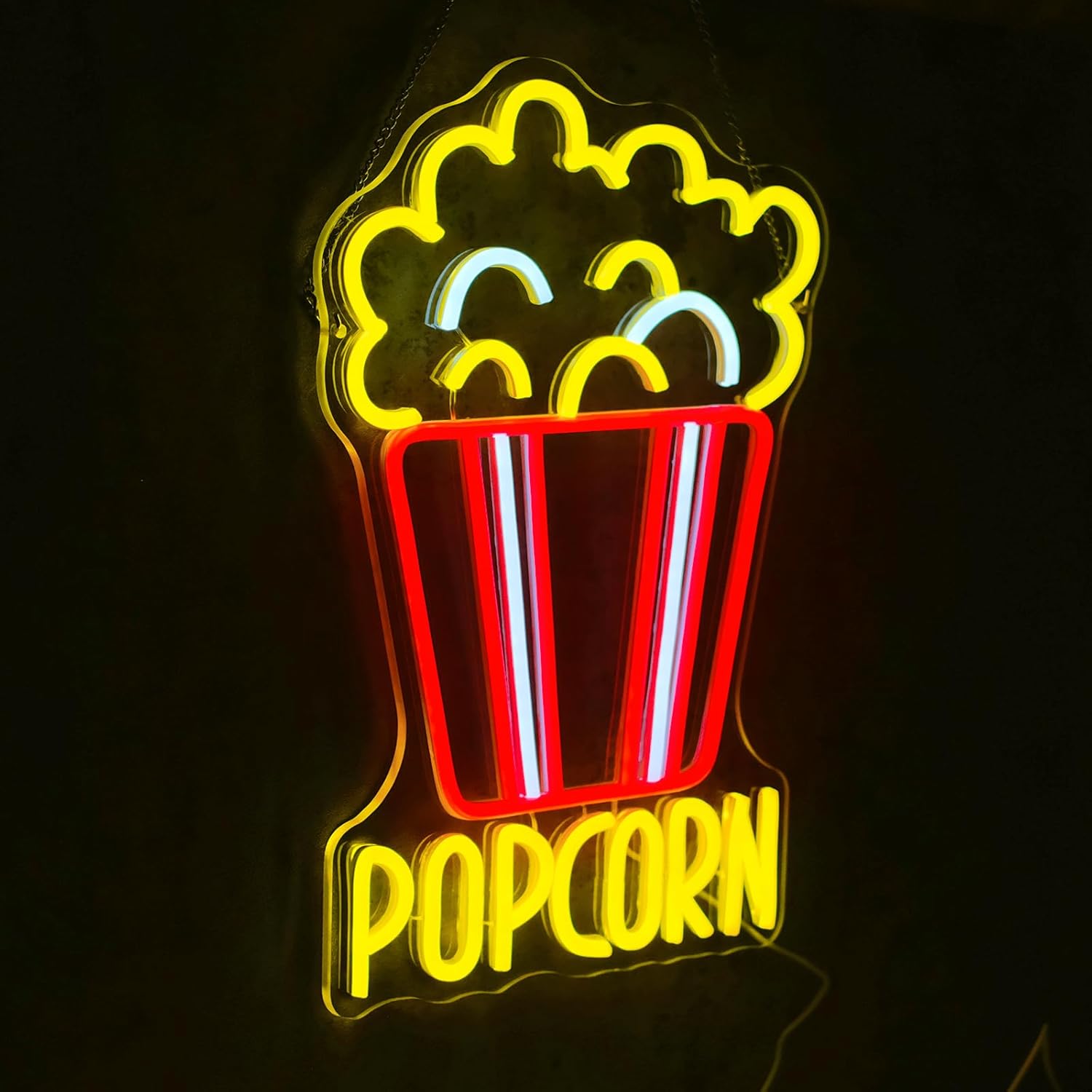 Popcorn Neon Sign หรี่แสงได้อา - Home Cinema Food บทวิจารณ์และราคา