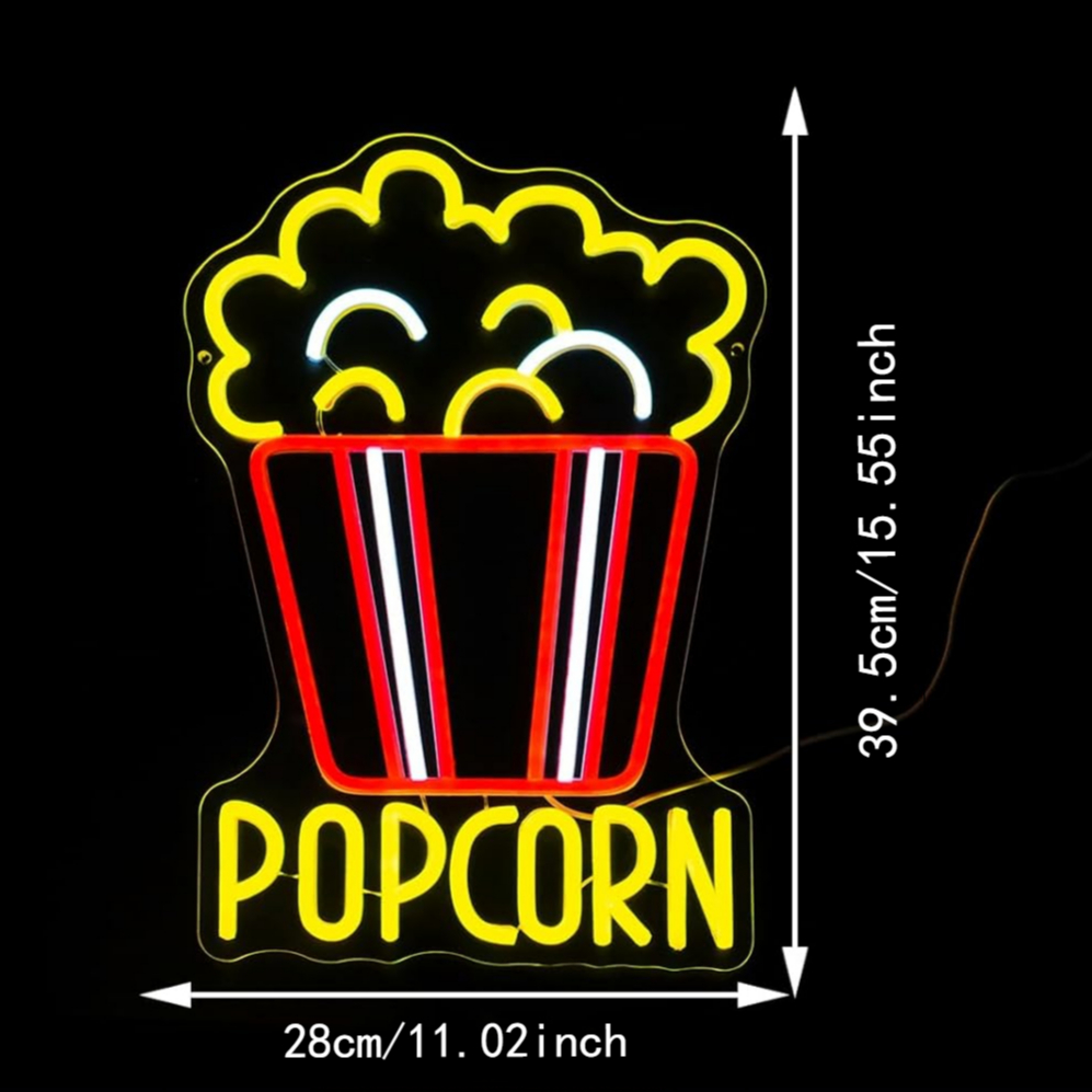 Popcorn Neon Sign หรี่แสงได้อา - Home Cinema Food บทวิจารณ์และราคา