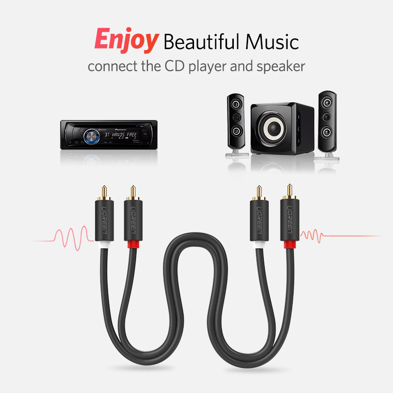 UGREEN 2RCA 2 RCA ตัวผู้ชายสาย - Home Cinema Ampli บทวิจารณ์และราคา