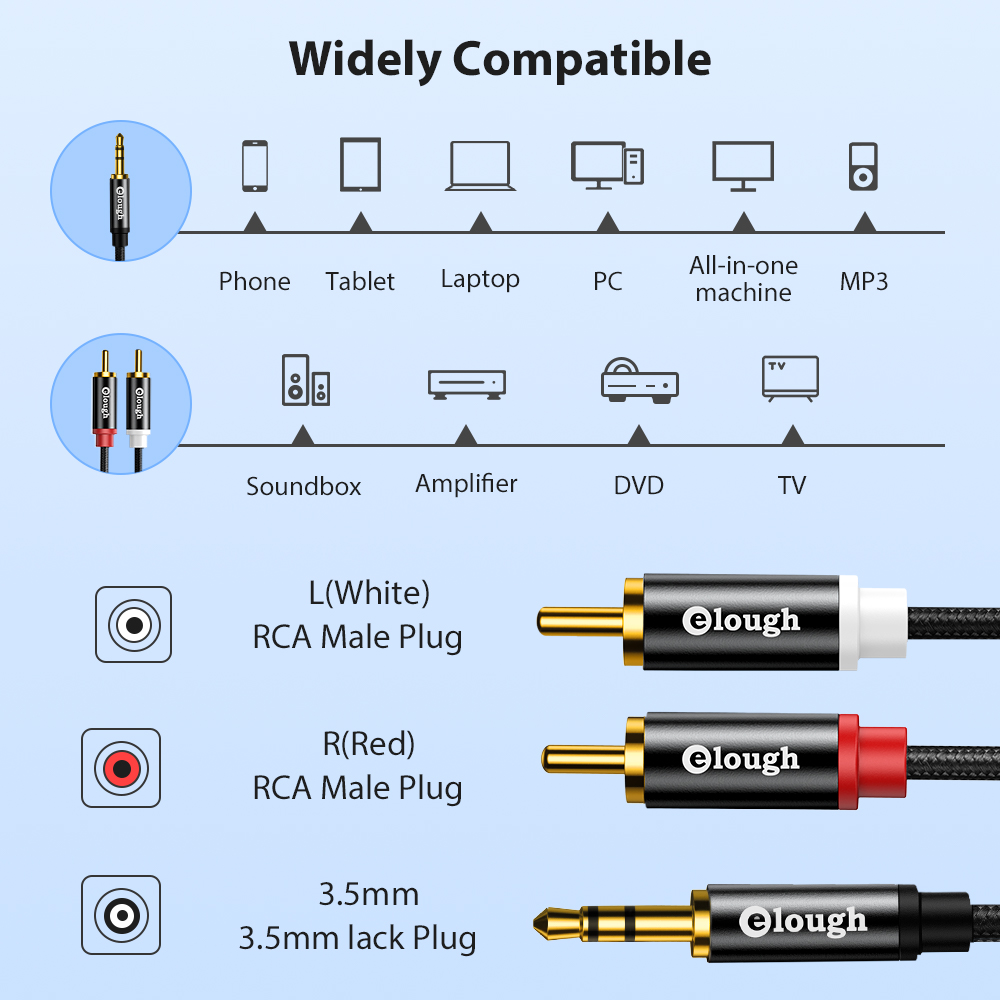Elough สาย RCA AUX ลำโพง RCA แ - Home Cinema Ampli บทวิจารณ์และราคา