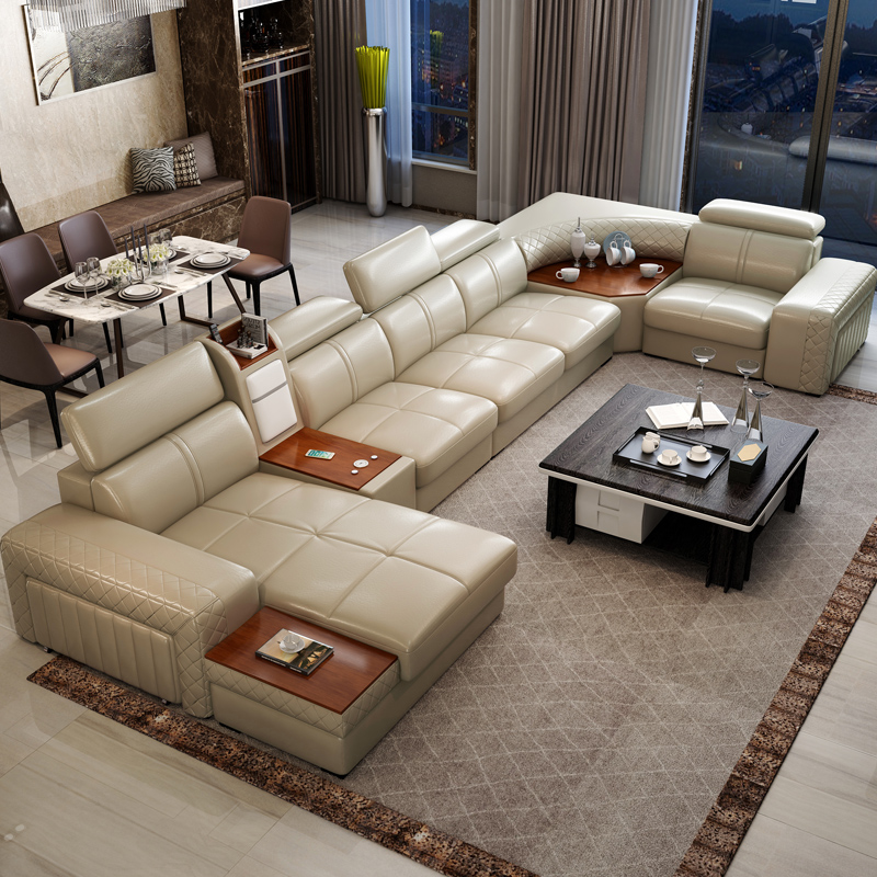 โซฟาหนังแท้สไตล์โมเดิร์น โซฟาเ - Home Cinema Room Accessories บทวิจารณ์และราคา