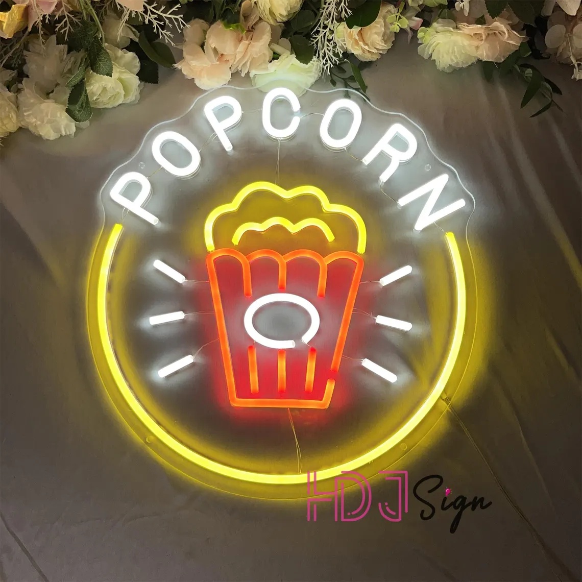 ป้ายไฟนีออน LED รูปป๊อปคอร์น,  - Home Cinema Food บทวิจารณ์และราคา
