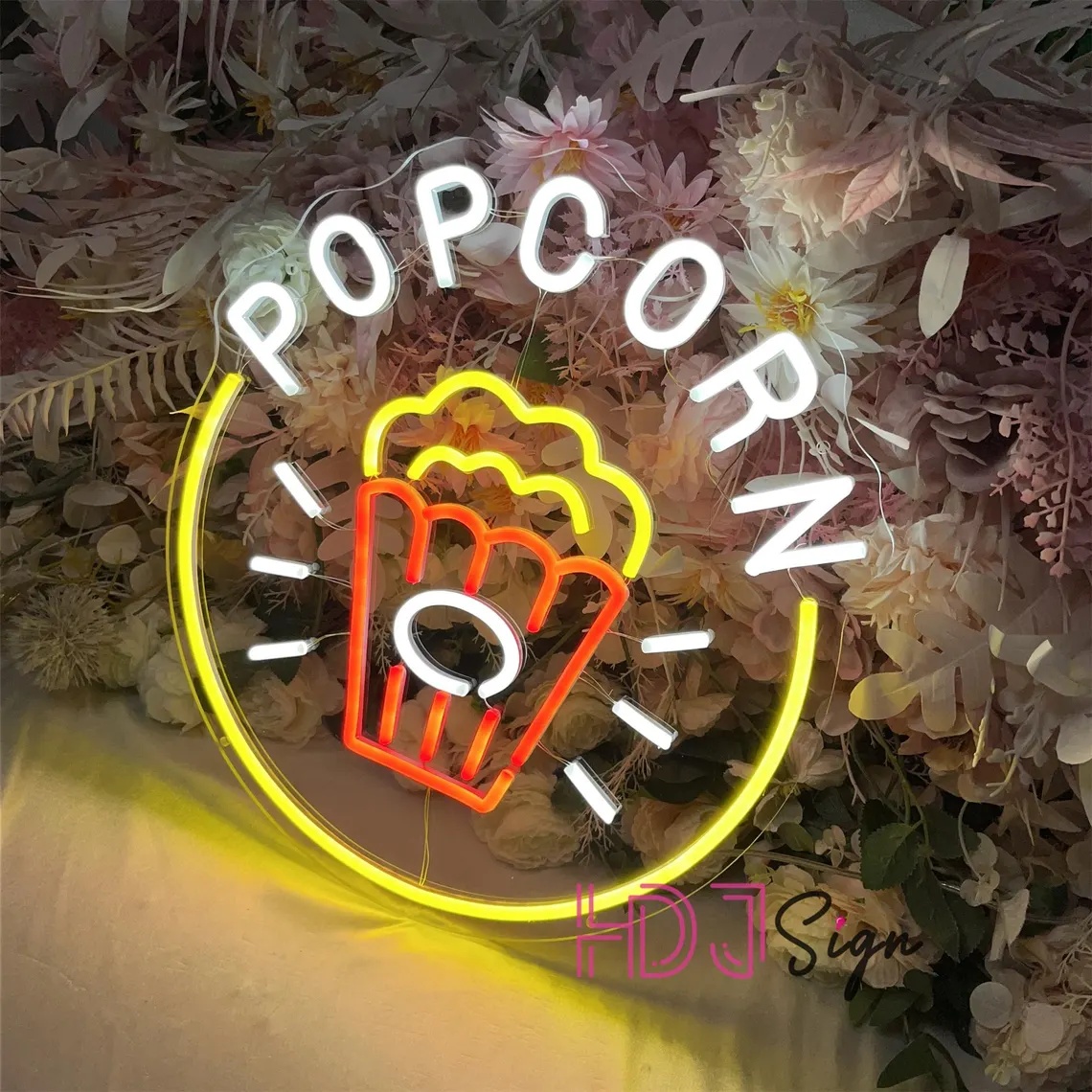 ป้ายไฟนีออน LED รูปป๊อปคอร์น,  - Home Cinema Food บทวิจารณ์และราคา