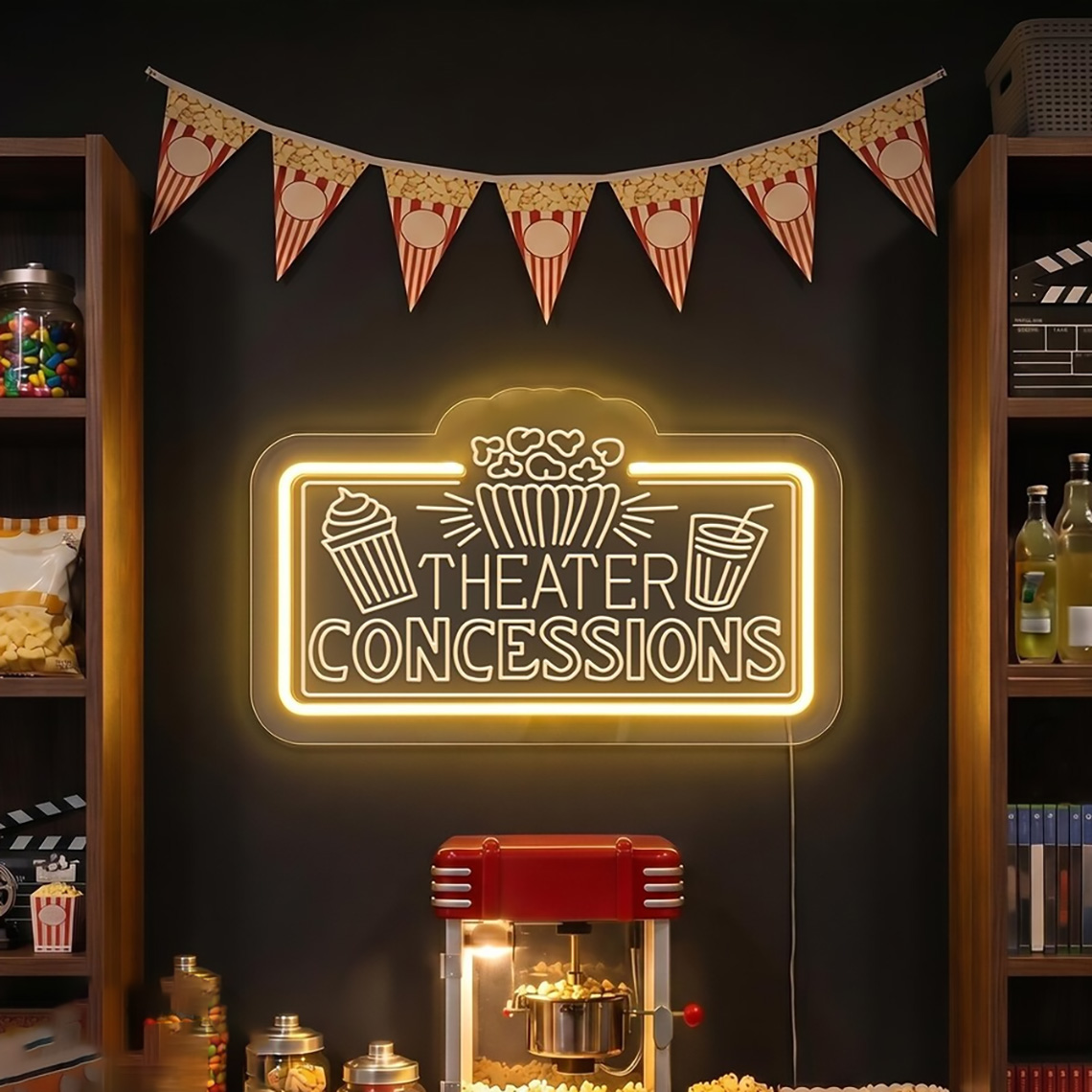 ป้ายไฟนีออนร้านภาพยนตร์ ป้ายไฟ - Home Cinema Food บทวิจารณ์และราคา