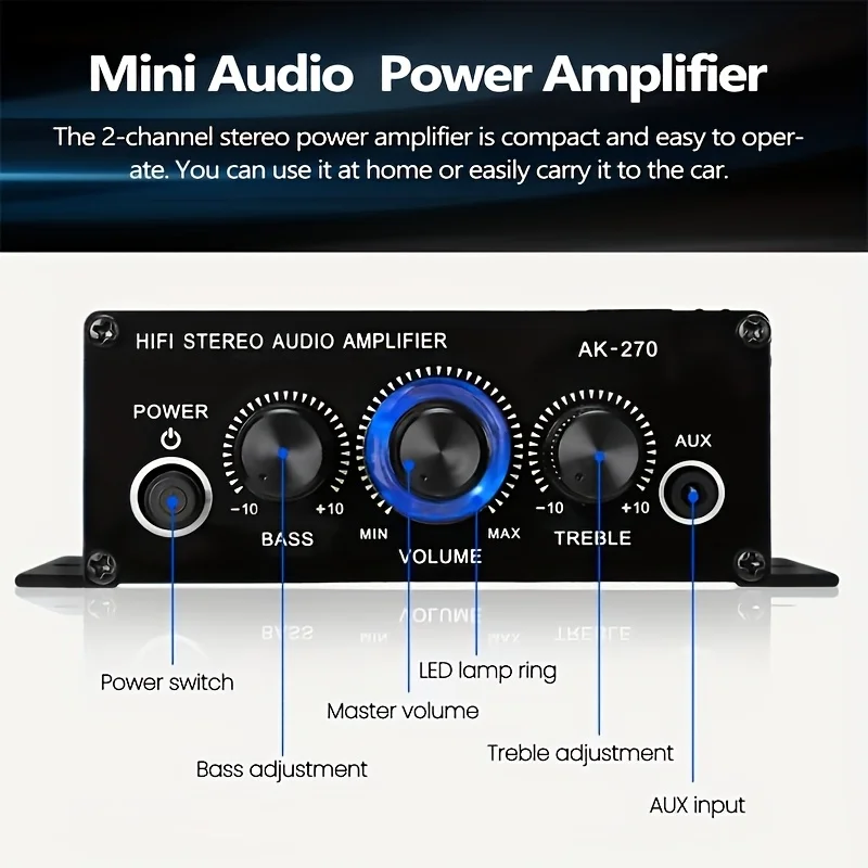 AK-270 400W มินิเพาเวอร์แอมป์  - Home Cinema Ampli บทวิจารณ์และราคา