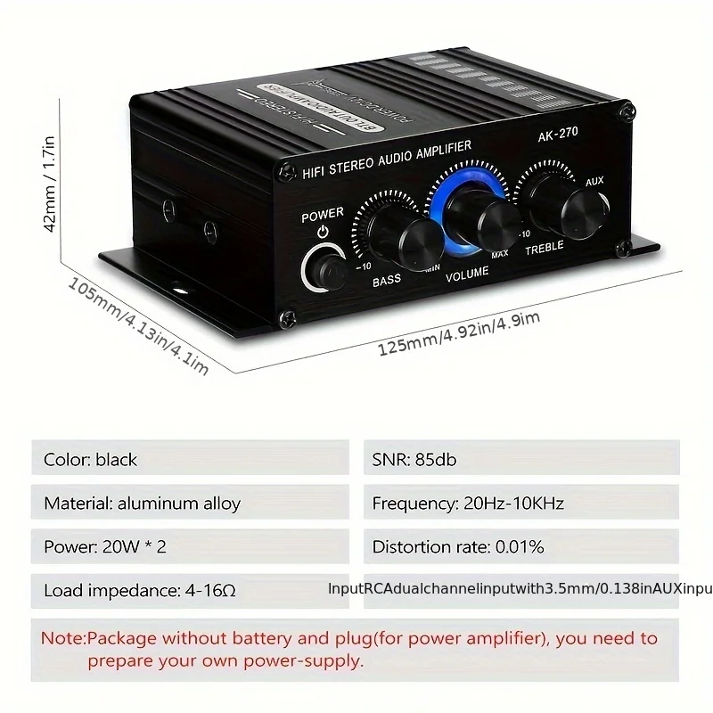 AK-270 400W มินิเพาเวอร์แอมป์  - Home Cinema Ampli บทวิจารณ์และราคา
