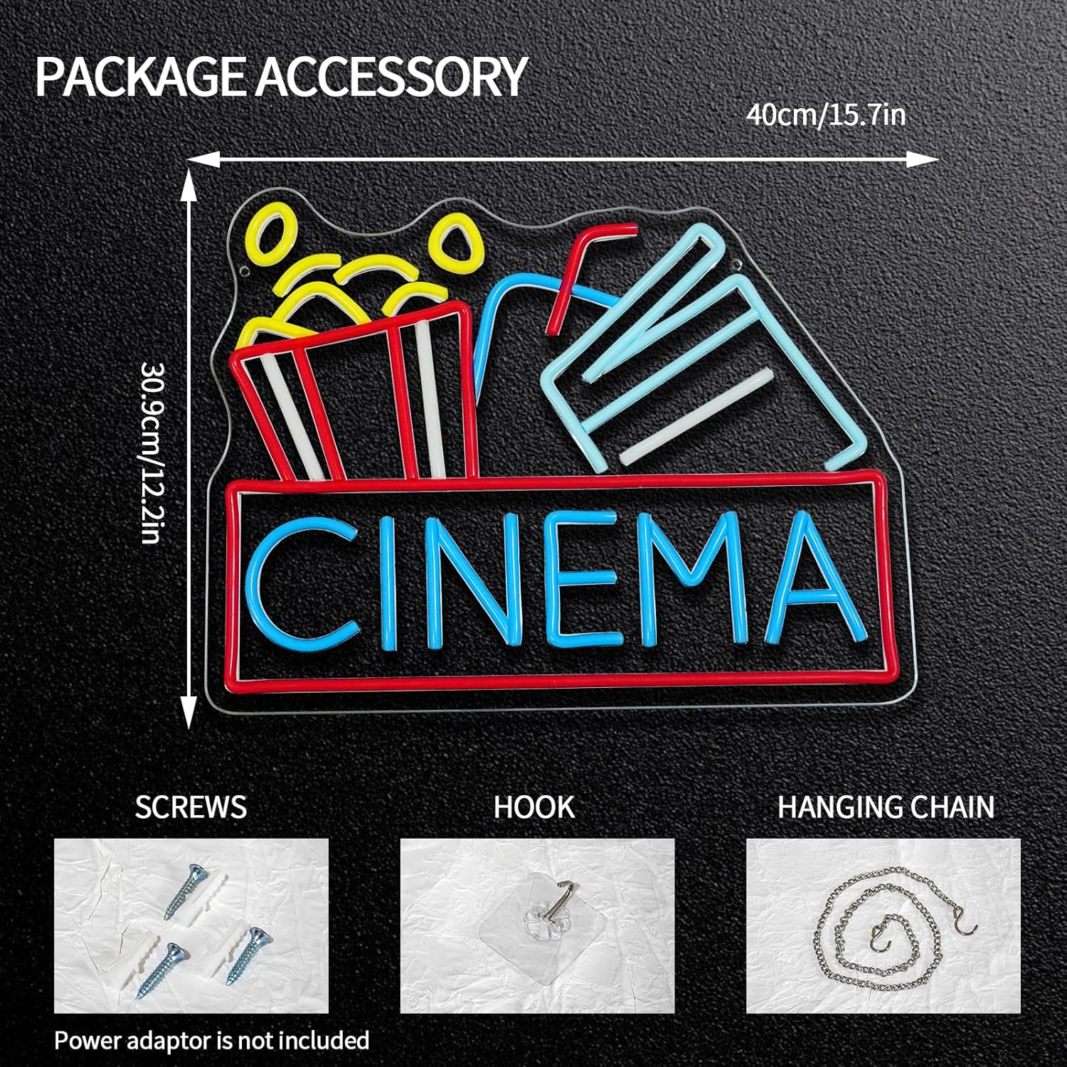 ป้ายไฟนีออนรูปป๊อปคอร์น ปรับคว - Home Cinema Food บทวิจารณ์และราคา